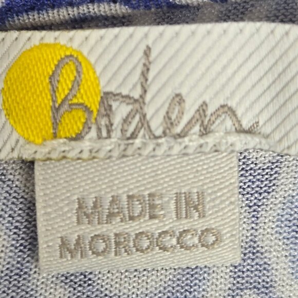 Boden Size 16/18L Blue White Patterned Wrap Dress Ruffle Trim Vneck Belt - Picture 9 of 13